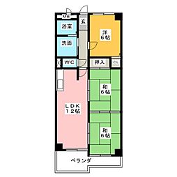 ユーハウス瑞穂公園 3LDKの間取図画像