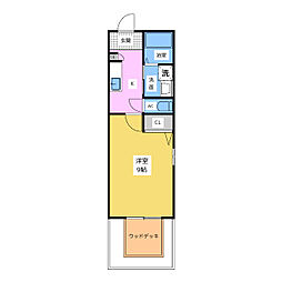 エスタシオン 1Kの間取図画像