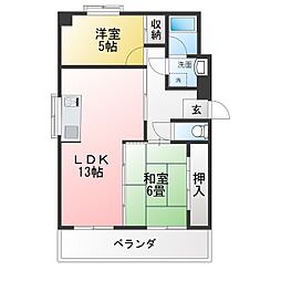 めぞん明円 2LDKの間取図画像