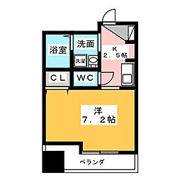 ファーストステージ 1Kの間取図画像