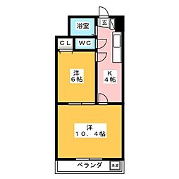 富士ビル第3 2Kの間取図画像