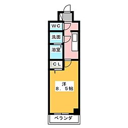 セレブランド堀田駅前 1Kの間取図画像