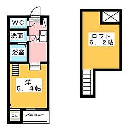 アイリス 1Kの間取図画像