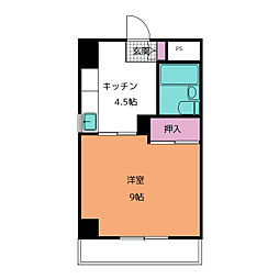 宮地ハイツ 3階1DKの間取り