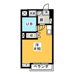 グリーンハイツ東桜 ワンルームの間取図画像