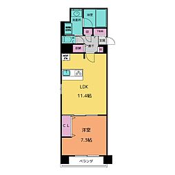 プレサンス丸の内フォート 1LDKの間取図画像