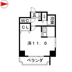 ライフステージ白壁2 ワンルームの間取図画像