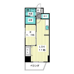 ブロンクス大須 1LDKの間取図画像
