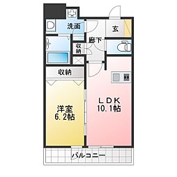 プレサンス丸の内リラティ 1LDKの間取図画像