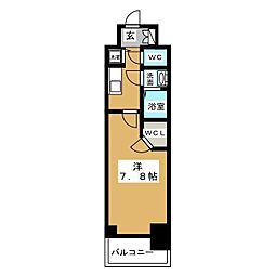プレサンス栄ライズ 1Kの間取図画像