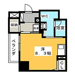 パークアクシス新栄 ワンルームの間取図画像