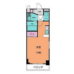 プレディアスタイル白川公園 ワンルームの間取図画像