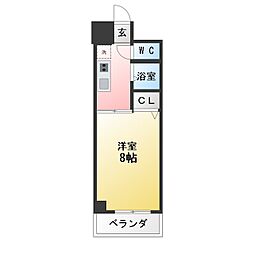 浅井ビル 1Kの間取図画像
