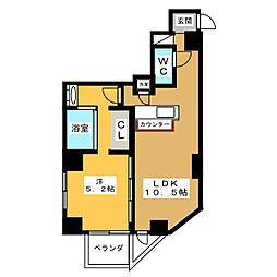 SK'BUILDING-501 1LDKの間取図画像