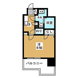 プレサンス丸の内雅風 1Kの間取図画像