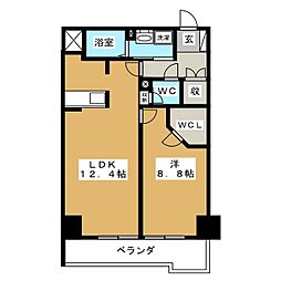 パークアクシス丸の内 1LDKの間取図画像