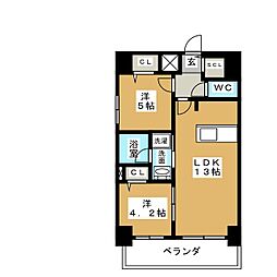 プレサンス丸の内フォート 2LDKの間取図画像