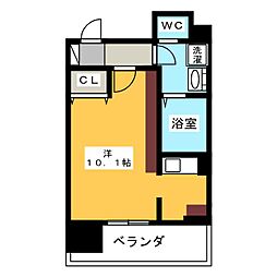 ルシェット白川公園 ワンルームの間取図画像