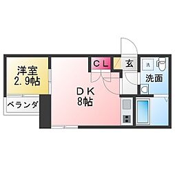 アーバン栄 1DKの間取図画像