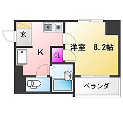 プロビデンス泉1 1Kの間取図画像