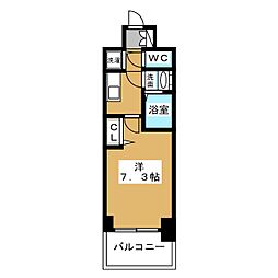 プレサンスジェネ丸の内 1Kの間取図画像
