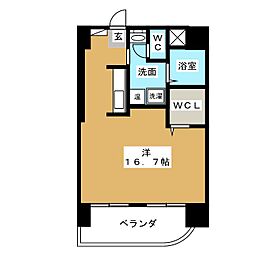 ラフィーネ泉 ワンルームの間取図画像
