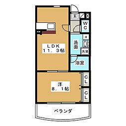 OIKOS 1LDKの間取図画像