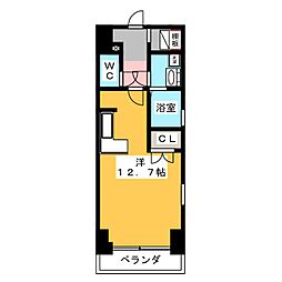 プレディアスタイル白川公園 ワンルームの間取図画像