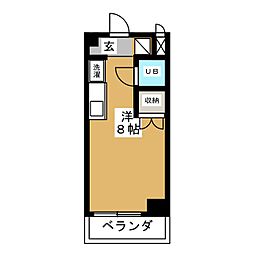 コラージュ88 ワンルームの間取図画像