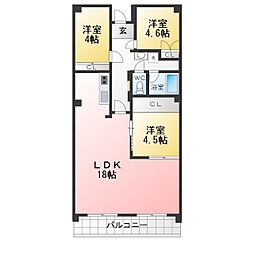 泉サンハイツ 3LDKの間取図画像