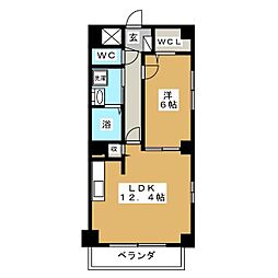 P-SQUAREShumoku 1LDKの間取図画像