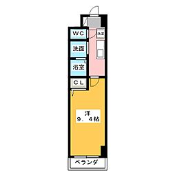 サンパティーク東片端 1Kの間取図画像