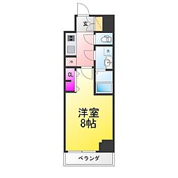 S-RESIDENCE高岳bresa(ブレサ) 1Kの間取図画像