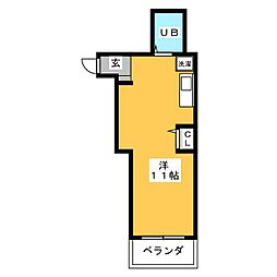 藤田ビル 1DKの間取図画像