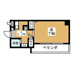 T'sDream栄 1Kの間取図画像