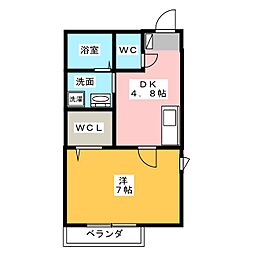 エクセリアSAKAE 1Kの間取図画像