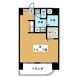 ラフィーネ泉 ワンルームの間取図画像