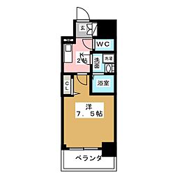 プレサンス桜通ザ・タイムズ 1Kの間取図画像