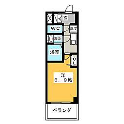 プレサンス丸の内アデル 1Kの間取図画像