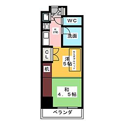 プログレンス栄 2Kの間取図画像