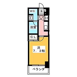 ライブコート泉 1Kの間取図画像