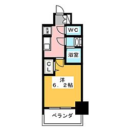 プレサンス栄フロント 1Kの間取図画像