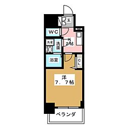 プレサンス桜通ザ・タイムズ 1Kの間取図画像