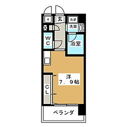 エスポアール泉 ワンルームの間取図画像
