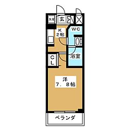 プライムアーバン泉 1Kの間取図画像