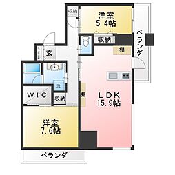 栄タワーヒルズ 2LDKの間取図画像
