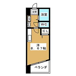 葵ビル ワンルームの間取図画像