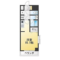 ノヴェル新栄 ワンルームの間取図画像