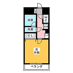 パールコート 1Kの間取図画像