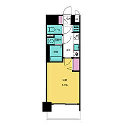 プレサンス伏見アーバンベース 1Kの間取図画像